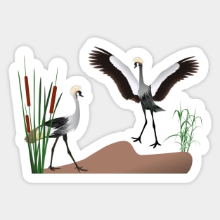 Crowned crane Sticker